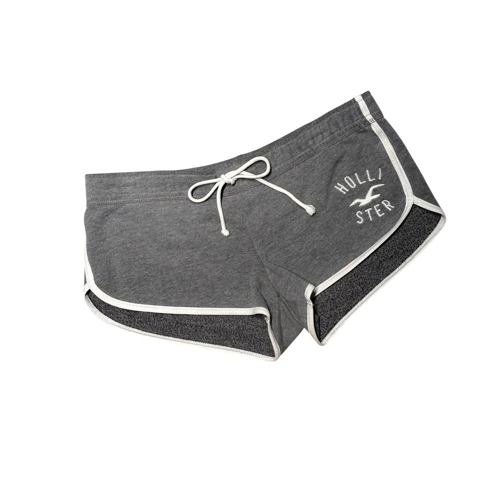 Hollister Dolphin Sweat Shorts M Grey Logo Athletic Lounge Beach Y2K Casual